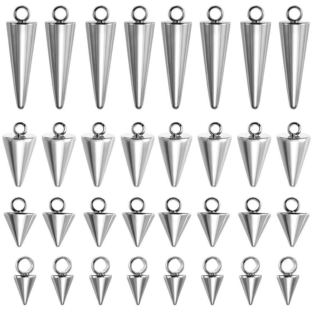 2788 40 Pieces Spike Charm Pendants Cone 304 Stainless Steel Charm